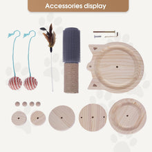 Load image into Gallery viewer, Jouet pour Chat, Carrousel avec Boules, Arbre à Chat en Bois, Jouet interactif pour Chats, Jouet pour Chat Interieur en Bois

