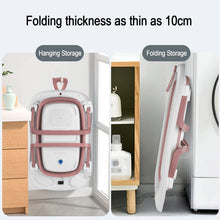 Load image into Gallery viewer, Bañera Bebé Plegable con Cojín de Baño Antideslizante y Termómetro con Pantalla Digital, Perfecto para Recién Nacidos y Bebés
