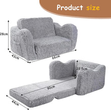Load image into Gallery viewer, Kindersofa Ausklappbar, 2-in-1 Kleinkinder Schlafsofa, Kindersessel mit Schlaffunktion, Mini Couch für Kuschelecke Kinderzimmer, Fancy Spielsofa für Jungen und Mädchen im Alter von 1–3 Jahren
