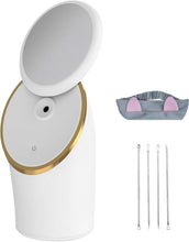 Load image into Gallery viewer, Facial Steamer, Nano Ionic Facial Steamer, avec miroir de maquillage Dispositif de nettoyage des pores, Beauty Spa Soins de la peau Soins du visage Face Steamer
