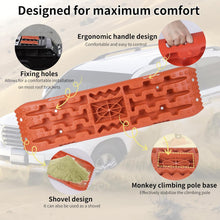 Load image into Gallery viewer, Set of 2 Sand Sheets Traction Aid Offroad Motorhome Accessories Recovery Board, Traction Aid Driving Wedges Car Trailer Tyre Ladder, Traction Tape Traction Mat for Sand, Mud, Snow

