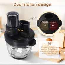 Load image into Gallery viewer, 3 in 1 Food Processor Meat Mincer with 3L Glass Bowl, Kneader Blender, Electric Vegetable Cutter, 1000W Electric Meat Mincer for Meat Vegetables Fruits
