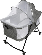 Load image into Gallery viewer, 2-in-1 Baby and Bassinet, Foldable Baby Bed with Wheels, Baby Bed with Mattress and Mosquito Net, Children's Travel Bed for Babies from 1 to 36 Months
