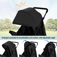 Load image into Gallery viewer, Pushchair, Children's Buggy, Folding with One Hand, Children's Buggy with Reclining Function, Footrests, Breathable Nets and Awnings, Backrest with Hard Cushion, Rear Wheel with Foot Brake
