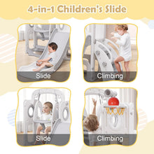 Load image into Gallery viewer, Tobogán Infantil con Columpio y Canasta de Baloncesto Parque Infantil de Exterior e Interior
