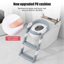 Load image into Gallery viewer, Toilet Seat Children's Toilet Trainer with Stairs and Handles Foldable Children's Toilet Seat Potty Trainer Height Adjustable for Children from 2-7 Years
