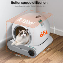 Load image into Gallery viewer, Self cleaning cat litter box with application control, automatic cat litter cleaning robot, 65L+9L large capacity intelligent cat litter box
