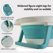 Load image into Gallery viewer, Baignoire Bébé Pliable Détection de Température Bassin de Douche Portable avec Coussin pour Bébés de 0 à 6 Ans Antidérapante
