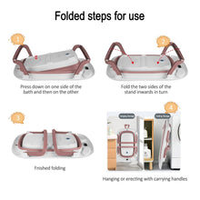 Load image into Gallery viewer, 2-in-1 Multifunctional Baby Bathtub, Large Foldable Baby Bath with Bath Seat, Non-Slip Bathtub with Handles, Baby Sitting Lying Bathtub, Gifts for Toddlers
