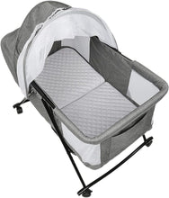 Load image into Gallery viewer, 2-in-1 Baby and Bassinet, Foldable Baby Bed with Wheels, Baby Bed with Mattress and Mosquito Net, Children's Travel Bed for Babies from 1 to 36 Months
