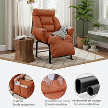 Load image into Gallery viewer, Fauteuil Relax, Dossier Inclinable 90°-180°, Cadre en Métal, Jusqu’à 150kg, pour Chambre d' Enfant Chambre à Coucher Salon Balcon
