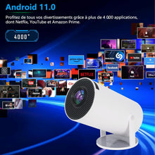 Load image into Gallery viewer, Projecteur Portable 4K Supportée Android 11, Prend en Charge WiFi 5G, Projecteur Portable Correction Automatique du Trapéze, 130 Pouces, Video Projecteur Retournement à 180 Degrés
