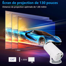 Load image into Gallery viewer, Projecteur Portable 4K Supportée Android 11, Prend en Charge WiFi 5G, Projecteur Portable Correction Automatique du Trapéze, 130 Pouces, Video Projecteur Retournement à 180 Degrés
