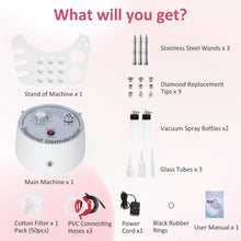 Load image into Gallery viewer, Diamond Microdermabrasion Dermabrasion Machine, Microdermabrasion Device, 3 in 1 Professional Skin Rejuvenation Acne Wrinkle Treatment Salon Equipment for Face with Vacuum and Spray
