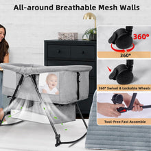 Load image into Gallery viewer, Multifunctional Baby Crib, Baby Cot with Mattress and Mosquito Net, Bed and Cot Mode, Foldable and Easy to Storage, Solid and Safe Structure, Mobile Baby Room Cosleeping
