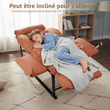 Load image into Gallery viewer, Fauteuil Relax, Dossier Inclinable 90°-180°, Cadre en Métal, Jusqu’à 150kg, pour Chambre d' Enfant Chambre à Coucher Salon Balcon
