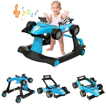Load image into Gallery viewer, Baby Walker, 4-in-1 Car-Shaped Walker with Adjustable Speed, Music &amp; Light, Baby Walker Height Adjustable &amp; Foldable
