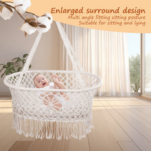 Load image into Gallery viewer, Baby Cradle, Beautiful Moses Basket for Sleeping and Soothing, Hanging Cradle in Macrame Look, High-Quality Hanging Bed, The Baby Bed for Day and Night
