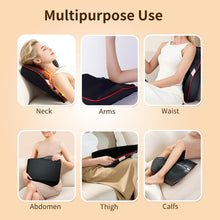 Load image into Gallery viewer, Masajeador Lumbar y Espalda con Calor y Vibración, Cojín Masajeador Cervical Shiatsu con 3 Niveles de Intensidad y Calefacción, Masajeador de Cuello y Espalda para Hogar, Oficina y Coche, Regalo Ideal
