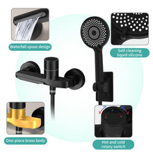 Load image into Gallery viewer, Bath Mixer Tap with Jet Types Hand Shower, Single Lever Bath Tap with Hose and Wall Mount, Bath Mixer Shower Set for Bathroom
