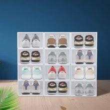 Load image into Gallery viewer, Shoe Boxes, Pack of 12 Transparent Shoe Storage Boxes, Folding Plastic Shoe Boxes，For Shoes, High Heels, Sneakers

