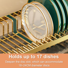 Load image into Gallery viewer, Égouttoir à Vaisselle, Ensemble d'égouttoir à Vaisselle Compact à 2 Niveaux pour la Cuisine, Grand égouttoir à Vaisselle en Acier Inoxydable avec Porte-ustensiles
