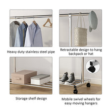 Load image into Gallery viewer, Perchero de Metal Colgante Independiente,Con Estante de Almacenamiento
