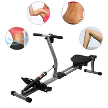 Load image into Gallery viewer, Foldable Rowing Machine with 12 Levels Resistance Adjustment, Adjustable Home Rowing Machine for Home, Max Load 120 kg, Rowing Machine with LCD Monitor for Fitness
