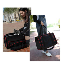 Load image into Gallery viewer, Transportín Plegable para Perros y Gatos, Transportín Transpirable y Lavable para Perros Gatos Portador con Correa de Hombro Ajustable, Bolsa de Transporte para Mascotas con Almohadilla Suave(Azul)
