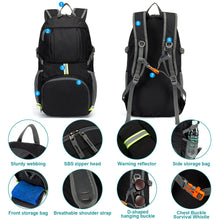 Load image into Gallery viewer, Sac à Dos de Randonnée 40L, Sac de Sport Imperméable, Sac à Dos Voyage Ultra-Léger, Sac à Dos Trekking Pliable, Sac à Dos Ordinateur Portable, Pour Homme Femme Sport Camping Randonnée Cyclisme Voyage
