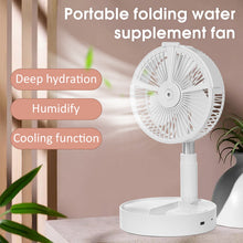 Load image into Gallery viewer, Stand Fan,Folding Portable Telescopic Floor/USB Desk Fan with 7200mAh Rechargeable Battery,4 Speeds Super Quiet Adjustable Height and Head Great for Office Home Outdoor Camping
