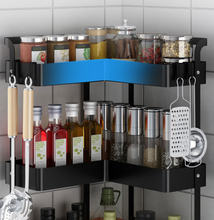 Load image into Gallery viewer, Spice Rack Kitchen Rack Corner Standing Frame 2 Tier Storage Rack Spice Stand Kitchen Worktop Organiser Spice Jars Worktop Storage

