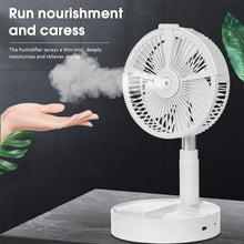 Load image into Gallery viewer, Stand Fan,Folding Portable Telescopic Floor/USB Desk Fan with 7200mAh Rechargeable Battery,4 Speeds Super Quiet Adjustable Height and Head Great for Office Home Outdoor Camping

