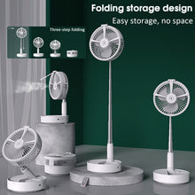 Load image into Gallery viewer, Stand Fan,Folding Portable Telescopic Floor/USB Desk Fan with 7200mAh Rechargeable Battery,4 Speeds Super Quiet Adjustable Height and Head Great for Office Home Outdoor Camping
