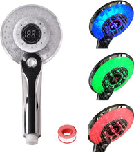 Load image into Gallery viewer, Pommeau de douche à 3 modes - Pomme de douche à économie d'eau - Pommeau de douche avec LED - Affichage de la température

