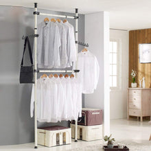 Load image into Gallery viewer, Perchero de Ropa Telescópico Altura Ajustable Carril de Ropa de Acero Resistente Bastidor de Ropa Sistema de Perchero Extensible con 1 / 3/ 4 Barras
