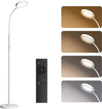Load image into Gallery viewer, Lampadaire sur Pied Salon, Lampadaire LED 12W, 4 Températures de Couleur, Gradation en Continu, Télécommande et Commande Tactile,col flexible,Minuterie 1H,Lampe sur pied pour Salon,Chambre
