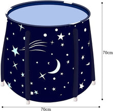 Load image into Gallery viewer, Customized eight bracket barrels home folding blue starry sky folding bath barrel
