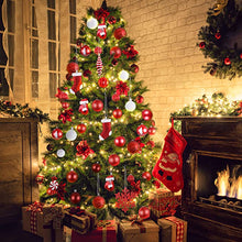 Load image into Gallery viewer, Lot de 128 Boule de Noel Rouge et Blanche - Boules de Noël en Plastique Incassable Decoration noel - Boule d’Arbre de Noël Paillette Brillant

