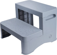Load image into Gallery viewer, Non-slip Footboard with 2 Steps for Children, Baby Stool in Stockings Grey &amp; Yellow 35*34*27 cm for Bathroom / Kitchen / Potty Training
