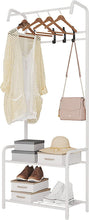Load image into Gallery viewer, Portemanteau, Vestiaire, Meuble d’entrée avec Étagère à Chaussures à 3 Niveaux, Rangement à Chaussures,Stable, avec 4 Crochets
