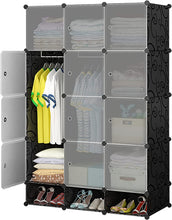 Load image into Gallery viewer, Armoire penderie DIY système d'étagères Armoire Placard système d'étagères enfichable idéal Rangement Organisateur Cube pour Livres Jouets Chaussures pour Gagner de la Place
