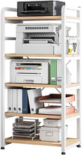 Load image into Gallery viewer, Caisson de Bureau à Roulette, Support d'imprimante, Étagère de Rangement Multifonctionnel pour Bureau, Cuisine, Salon avec Pieds Réglables et 5 Crochets
