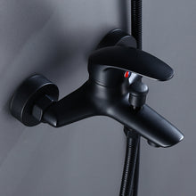 Load image into Gallery viewer, Single lever shower faucet Bathtub faucet with Artichoke Handheld Shower (3 modes) Black, Includes shower bracket wall and shower hose
