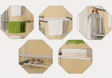 Load image into Gallery viewer, Foldable Linen Extender, Mobile Clothes Dryer, Linen End, 4 Floors 4 Wheels, Side Wings, Stainless Steel Tubes with Lower Storage Space for Shoes
