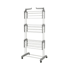 Load image into Gallery viewer, Foldable Linen Extender, Mobile Clothes Dryer, Linen End, 4 Floors 4 Wheels, Side Wings, Stainless Steel Tubes with Lower Storage Space for Shoes
