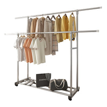 Load image into Gallery viewer, Perchero Burro Independiente Perchero Varillas Dobles Estante de Ropa de Dormitorio Multifuncional
