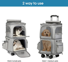 Load image into Gallery viewer, Sac Transport Chat，Sac a Dos Double 2 en 1 pour Petits Chats et Chiens, Design Super Ventilé pour Voyage/randonnée/Camping
