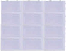 Load image into Gallery viewer, 12 x Cajas de Zapatos Plástico, Caja Guardar Zapatos, Calcetines, Juguetes, Cinturones para la Organización de Hogar, Oficina, Plegable, 31cm*21cm*12cm (Blanco, 12)
