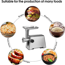 Load image into Gallery viewer, Picadoras de Carne Profesional, Salchicha y Máquina Picadoras de Carne, 3 in 1 Picadoras de Carne Multifuncional, Picadoras Eléctrica de Acero Inoxidable Cuerpo, Picadoras con 3 Placas de Molienda
